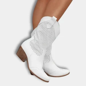 Botas vaqueras con acabado perforado – Stacy