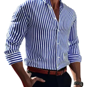 Camisa Elegante de Rayas para Hombre | Entallada