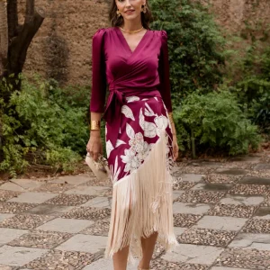 Conjunto de Blusa + falda de flecos